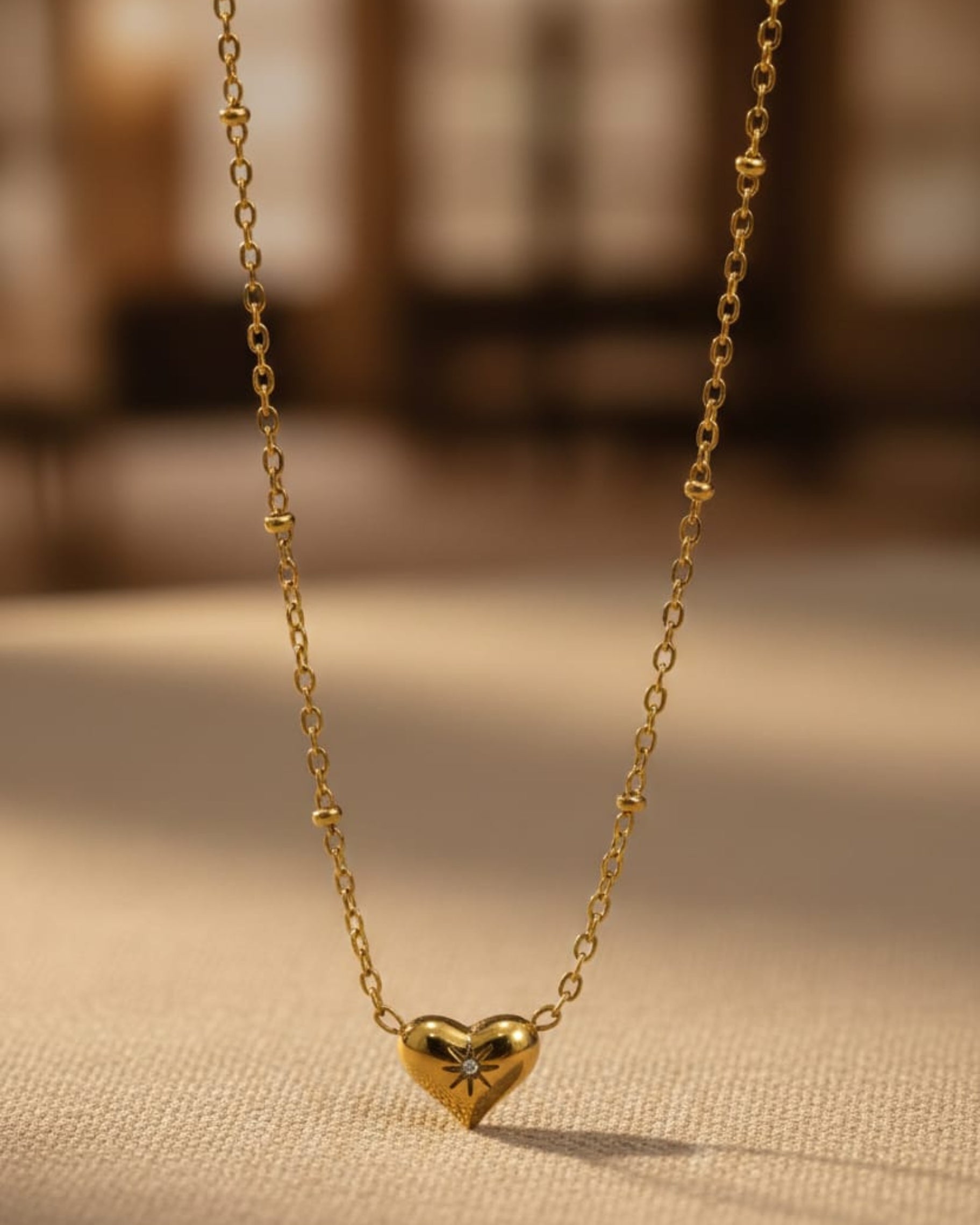 Minimal Gold Heart Chain