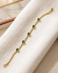 Emerald Heart Gold Bracelet