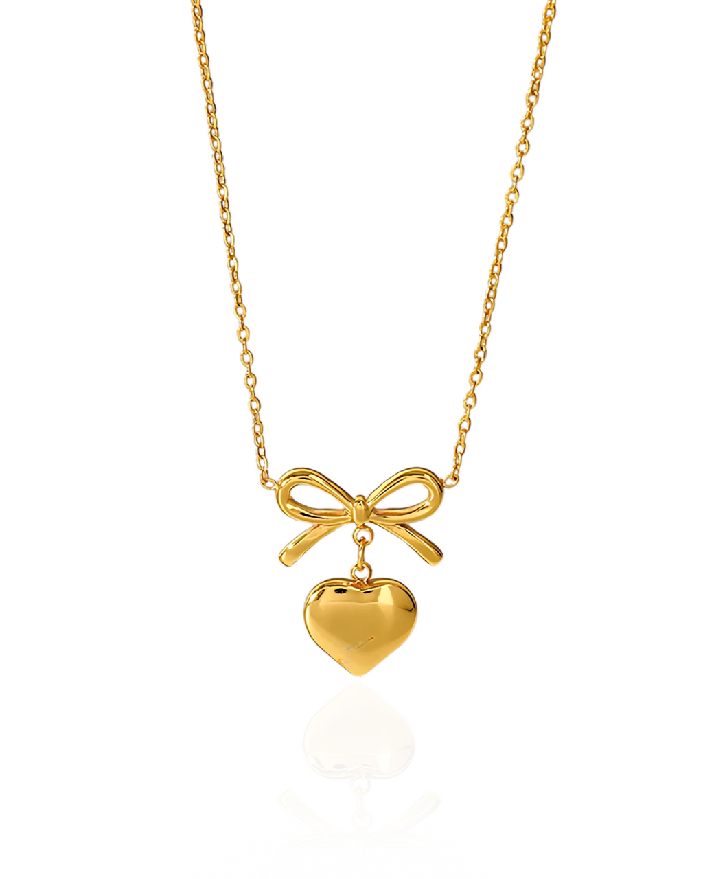Heart bow necklace