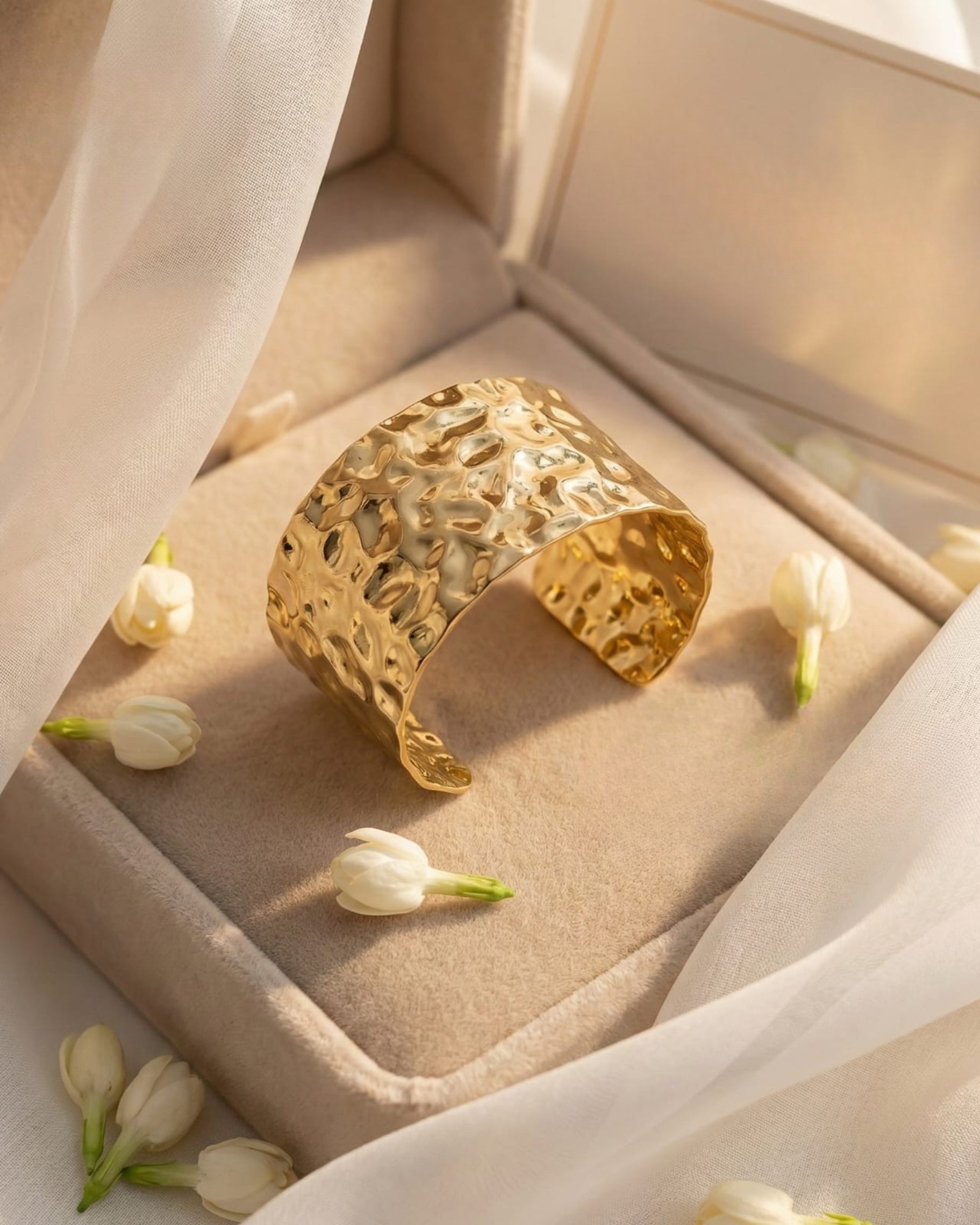 Hammered Gold Cuff Bracelet