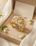 Floral Gold Cuff Bracelet