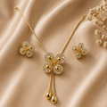Golden Bloom Drop Necklace Set