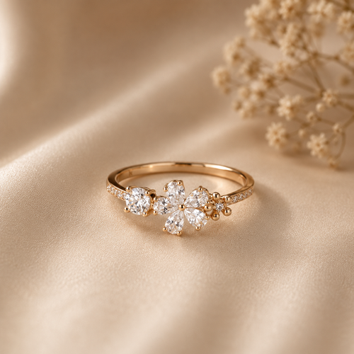 Blooming Crystal Floral Ring