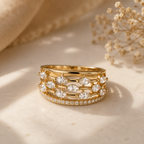Crystal Cascade Statement Ring