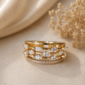 Crystal Cascade Statement Ring