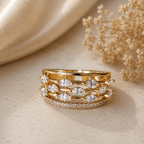 Crystal Cascade Statement Ring