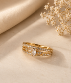 Emerald Crystal Statement Ring