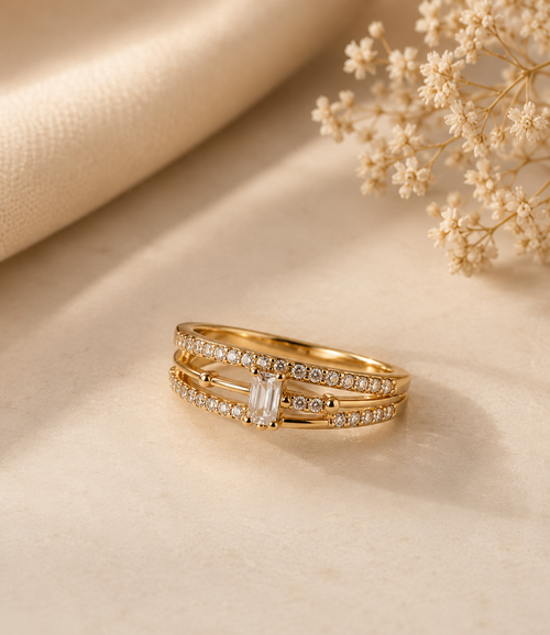 Emerald Crystal Statement Ring