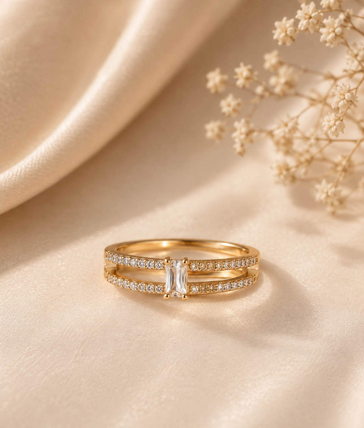 Emerald Crystal Statement Ring