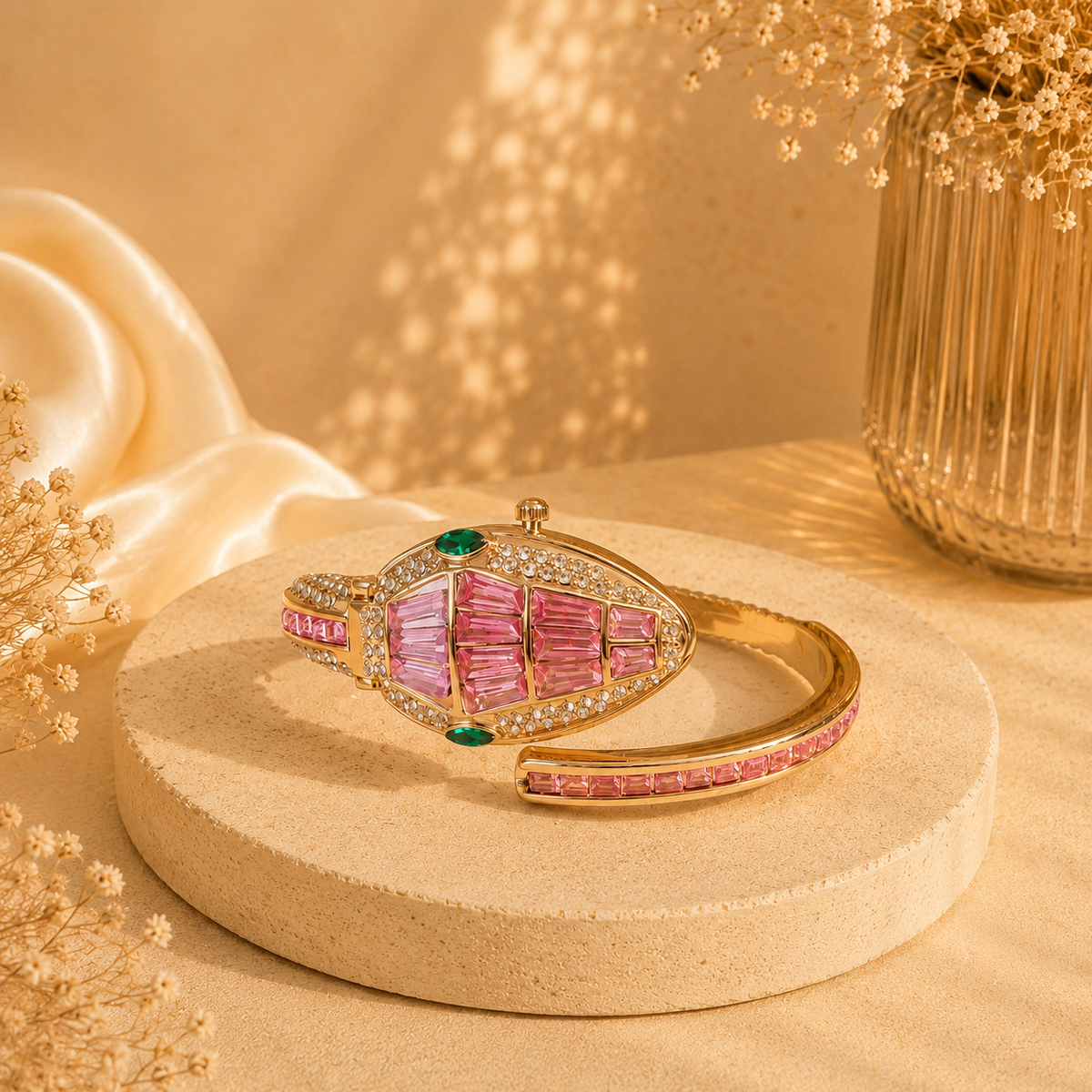 Pink Emerald Luxe Watch