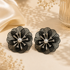 Midnight Bloom Pearl Earrings