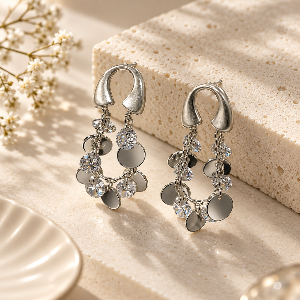 Silver Arch Sequined Drops