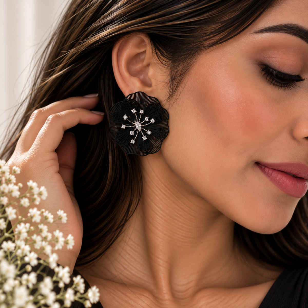 Noir Bloom Earrings